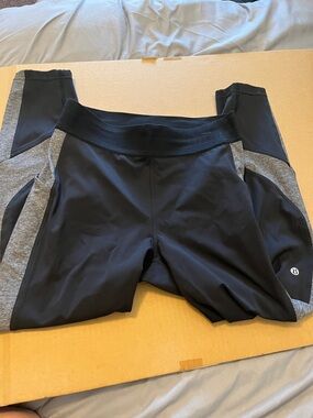 lululemon athletica Black and Gray Colorblock Leggings